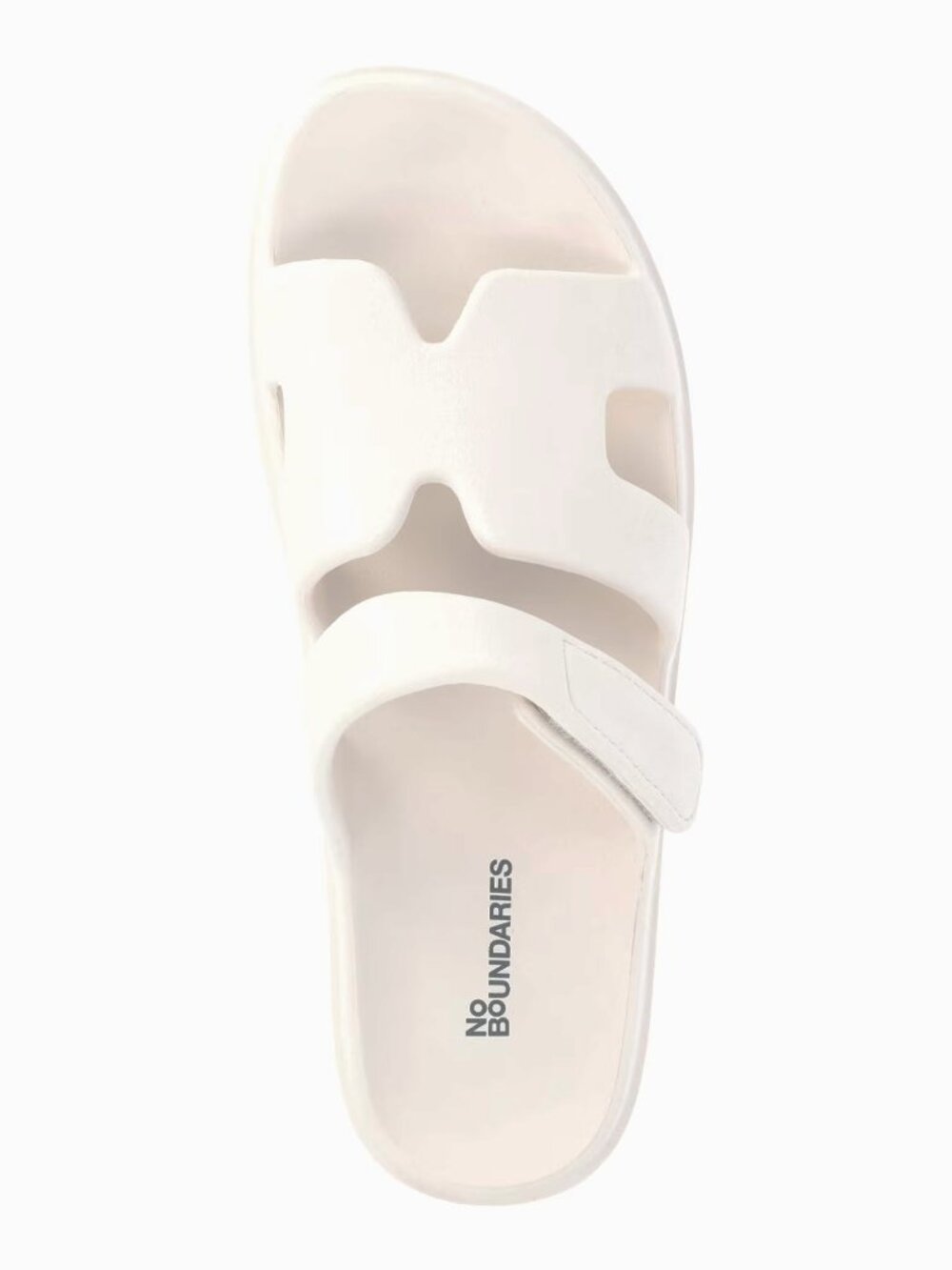 NO BOUNDARIES WOMEN'S BRAND NEW WITH TAGS WHITE ADJUSTABLE GEO SLIDE SANDALS 11